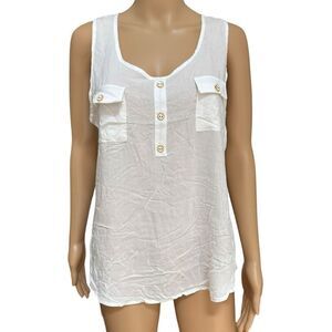 Velvet Heart white sleeveless tops Blouses size XL NWOT